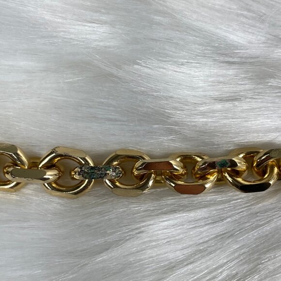 Vintage Signed Les Bernard Heavy Gold Tone Chain Necklace 31" - Picture 6 of 6